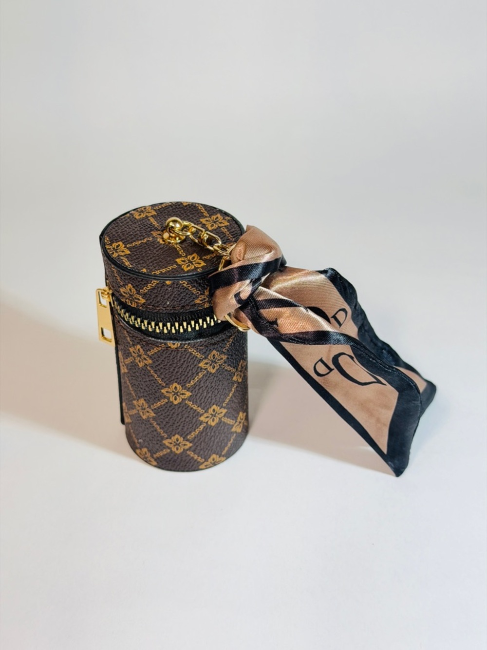 Cylindrical Bag charm with Scarf Accent - Picture 2 of 2